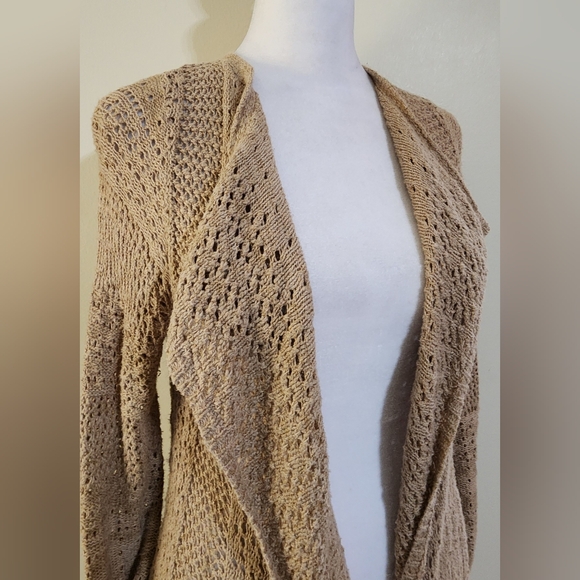 Lucky Brand Women's Open Knit Long Duster Boho Cardigan Sweater XS - Picture 2 of 9